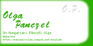 olga panczel business card